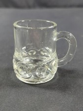 Clear Shot Glass Toothpick Holder Mini Mug handle Bar Barware Button Dot Design picture