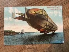 Antique: Zeppelin Dirigible Military Airship on Water Postcard Postcard 1910 picture