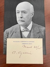 ALEXANDER AGASSIZ SIGNED CARD, ZOOLOGIST, COPPER MINING, HARVARD, OCEANOGRAPHER picture