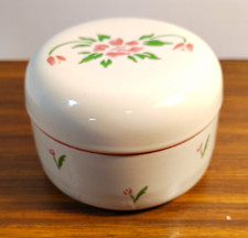 Vintage 1985 Teleflora Trinket/Powder Dish Pink Flowers picture