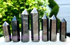 Wholesale Lot 1 Lb Natural Silver Sheen Obsidian Obelisk Tower Point Crystal picture