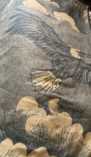 Vtg Vuteks Vukovar Crown Crafts Eagle Blanket Reversible Blue White 80” X 60” picture