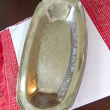 Crosby Silver Plate Engraved Floral Scroll Silver Plate Serving Tray 13