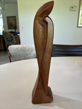 MCM Carved Fine Wood Madonna & Child 14.25” Sculpture Signed A I Pare picture