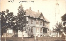 RPPC Ripon WI Town Scene Residence w/ Large Windmill in Yard 1909 picture