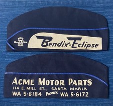 Vintage Gas Station Attendant Hat Acme Motor Santa Maria CA Bendix Eclipse Brake picture