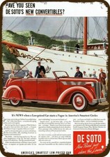 1937 DESOTO Convertible Car Vintage-Look DECORATIVE REPLICA METAL SIGN picture