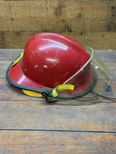 Cairns Firefighter Helmet Red w/ Paulson Face Shield – Vintage Fire Dept Gear picture
