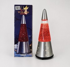 Vintage Lava Lite Wizard Glitter Lamp Model 6632 Red Silver 1990s w/ Box picture