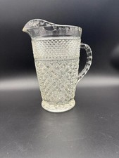 Vintage Anchor Hocking Wexford Pressed Glass Beverage Pitcher – 9” Tall picture