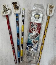 Vintage 2004 HANA DEKA Club Yoneo Morita Dog Cat 9 Pencil + 3 Erasers Lot picture