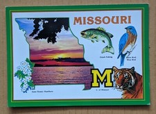 Postcard MO: Missouri -Show Me State, Map picture