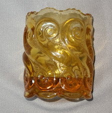 L G Wright Amber Glass Toothpick Holder picture