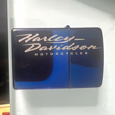 Harley-Davidson Motorcycles Blue Zippo Lighter Made in USA Bradford, PA (No Box) picture