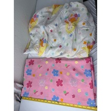 Vintage 1999 Barbie Bed Sheet Set Floral Character Print Pink White Mattel 90s picture