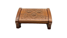 Vintge SM Rekord Konjic Yugoslavia Hand Carved Wood Hinged Cigarette Box picture