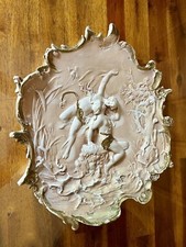 Antique 1800’s Neo Classic Plaster Bas Relief Cherubs Goddesses Plaque picture