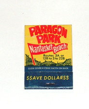 Vintage Paragon Amusement Park Matchbook Nantasket Beach Hull MA picture