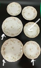 Rare Haviland Limoges Antique Plates Pink Daisy DBL Gold Trim Some Imperfections picture