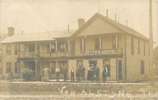 RPPC City Hotel Van Alstyne Texas 1913 Postcard Election Results Benjamin picture