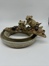 Vintage Steve Vasiliou Raccoons on a Log picture