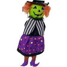 Vintage Russ Happy Howlers Fiber Optic Laughing Witch 53” Door Hanger Halloween picture