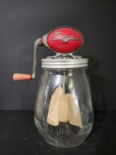 Dazey Co. No.4 Butter Churn Red Football Crank 4qt Tulip Jar Vintage 1940’s picture