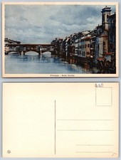 Vintage Florence Italy Ponte Vecchio Bridge River Arno Postcard SIA picture