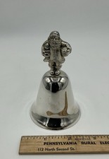 Vintage Santa Claus Christmas Bell Silverplate Holiday Collectible picture