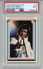 1979 DONRUSS ELVIS #13 ELVIS HAD THIRTY NINE GOLD RECORDS PSA 9 CENTERED LOW POP picture