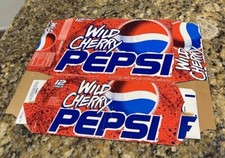 Vintage Pepsi Wild Cherry Carrier Cardboard Sign 12 Pack Cola Soda Drink 1998 picture