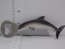 Dolphin Magnetic Bottle Opener Resin and Metal Ocean Theme Bar Tool Used picture