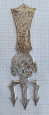 WWII Trench Art Aluminum Skull Plaque Ardennes 1944-1945 Handmade picture