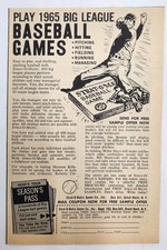 1965 Strat O Matic Baseball Games MLB Mail Order Form Print Ad Great Neck NY picture