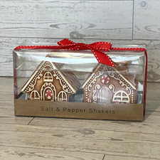 Transpac Ceramic Gingerbread House Salt & Pepper Shakers Set of 2 Christmas picture
