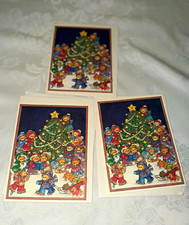 Vintage Lucy & co Christmas Greeting Cards Lot of 3 Carolers Around Tree picture