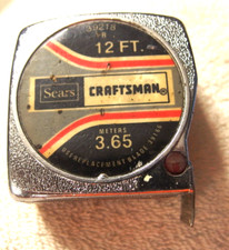 12 ft ad CRAFTSMAN LOCKING TAPE MEASURE TOOL 39218 USA VTG measuring rule picture