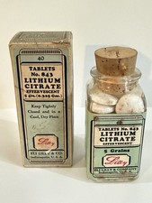 Antique Eli Lilly Lithium Citrate Effervescent Tablets No. 843 with Original Box picture