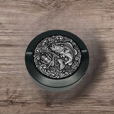 Bass Fishing Metal Aluminum Container Custom Engraved EDC Snus Dip Can picture