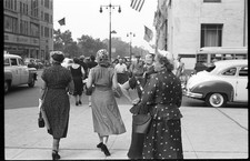 Photo:New York City New York 1940s Women Street Scene Cars Flags picture