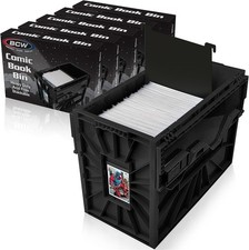 1 Case (5) BCW Black Short Comic Book Box Bin | Heavy Duty Acid Free Plastic picture