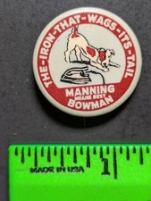 Vintage Manning Iron that Wags its Tail Pinback Pin picture