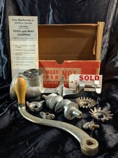 Vintage Universal No. 1 Food & Meat Chopper Union Mfg Co w/ Box Manual & Cutter picture
