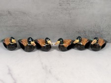 Vintage Mallard Duck Napkin Ring Set of 6 Hand Painted Wood Wooden Decoy picture