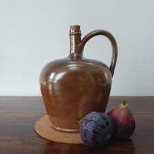 Attractive Mid Size Vintage French Stoneware Brown Bottle - Perhaps for Calvados picture