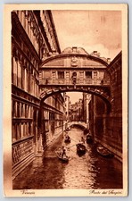 Vintage Venezia Ponte dei Sospiri Bridge of Sighs Venice Italy Postcard picture