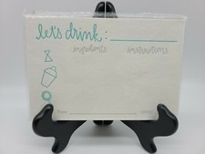 Anthropologie Let's Drink Recipe Cards 10 White Blue  picture