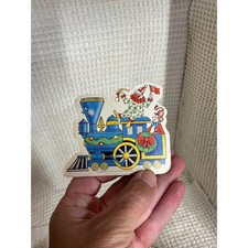 Vintage Unisex ShopKo Little Engine That Could Ornament OS Blue 1991 Wood Train picture