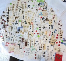 NOS Vtg Button Lot Metal MOP Leather Glass Plastic Italy France Japan Holland picture