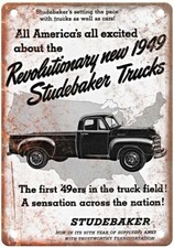1949 Studebaker Vintage Automobile Ad Retro Look Reproduction Metal Sign A2702 picture